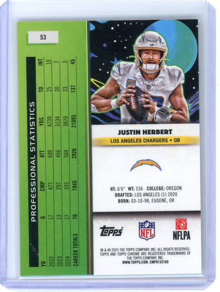 Justin Herbert - 2025 Topps Chrome Cosmic Gold /50