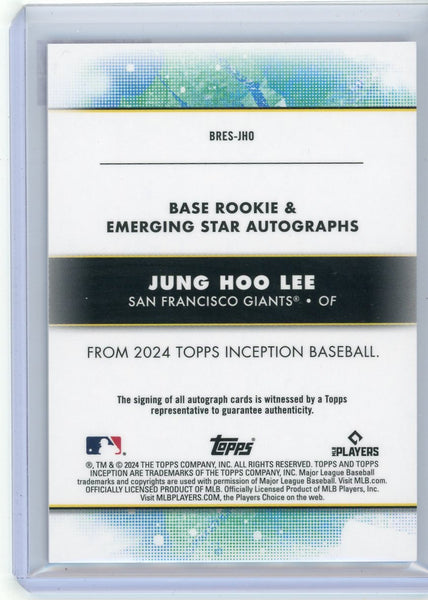 Jung Hoo Lee - 2024 Topps Inception Baseball Rookie Auto Purple 112/125 BRES-JHO