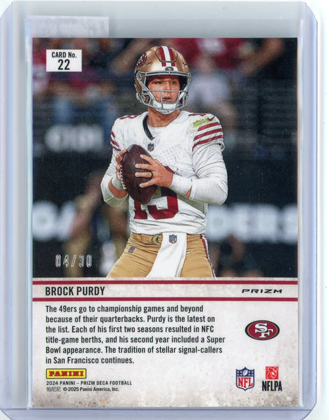Brock Purdy - 2025 Panini Prizm Football Deca Downtown Bound Mojo 04/30 #22