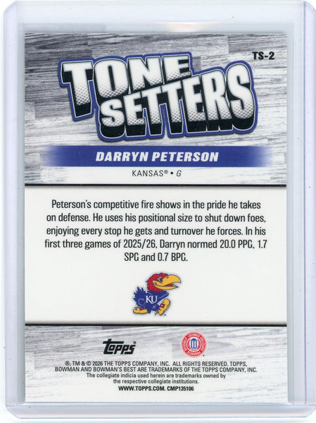 Darryn Peterson - 2026 Bowman University Best Tone Setters Rookie Green 58/99