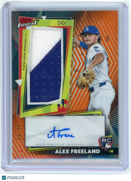 Alex Freeland - 2026 Topps Finest Autograph Rookie Patch Autograph Orange 08/25