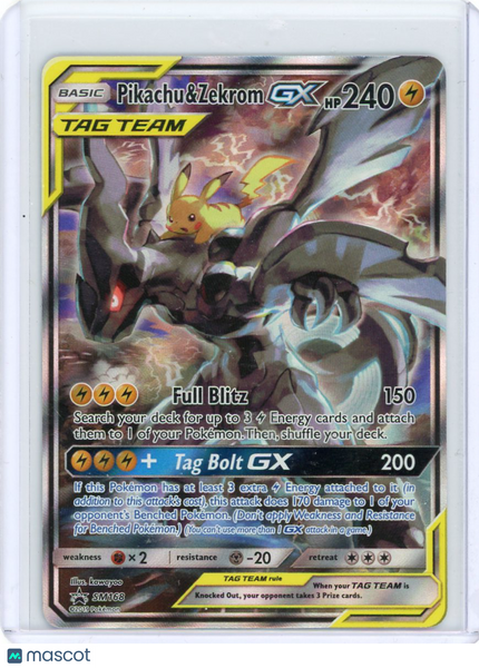 2019 Sun & Moon Promos Pikachu & Zekrom GX Holo Black Star Promo #SM168