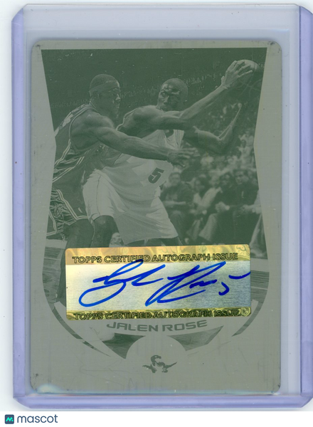 Jalen Rose - 2004 Topps NBA Yellow Printing Plate Auto 1/1 Lebron Guarding