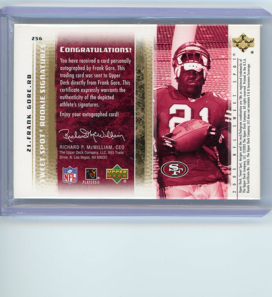 Frank Gore - 2005 Upper Deck Sweet Spot Gold Rookie Auto 051/100