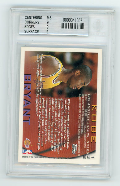 Kobe Bryant - 1996 Topps Rookie #138 BGS 9