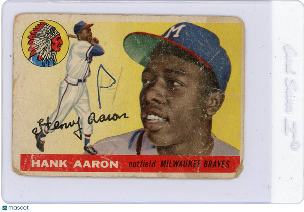 Hank Aaron - 1955 Topps #47 Damage
