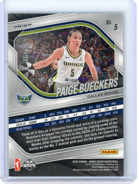 Paige Bueckers - 2025 Panini Prizm WNBA Blue Pulsar RC 140/199