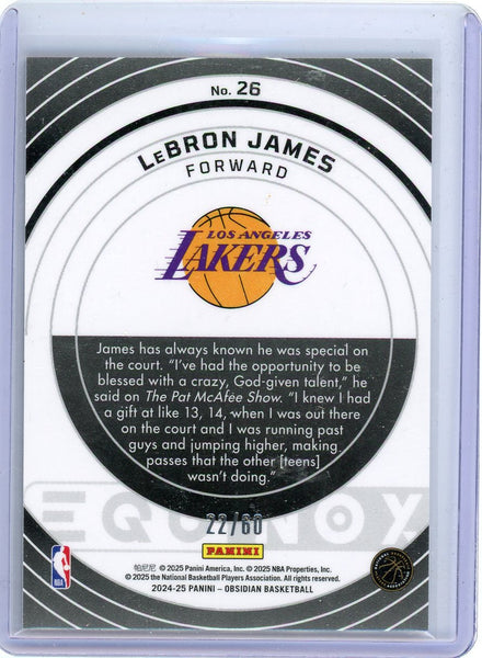 LeBron James - 2025 Panini Obsidian Equinox Bronze 22/60