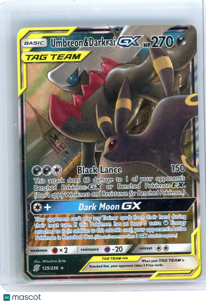 2019 Unified Minds Umbreon & Darkrai GX Holo Rare #125/236