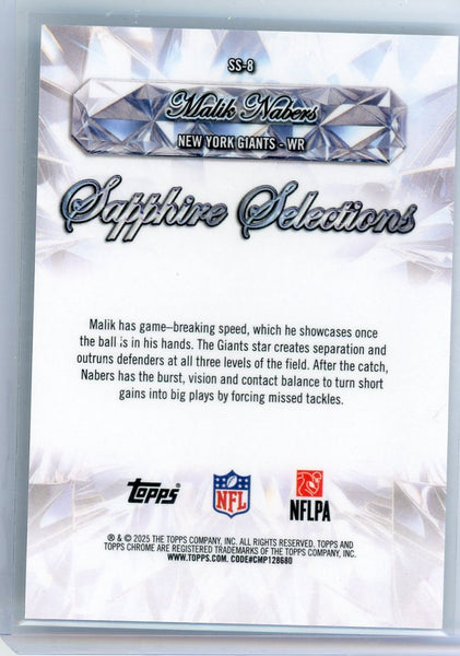 Malik Nabers - 2025 Topps Chrome Sapphire Selections
