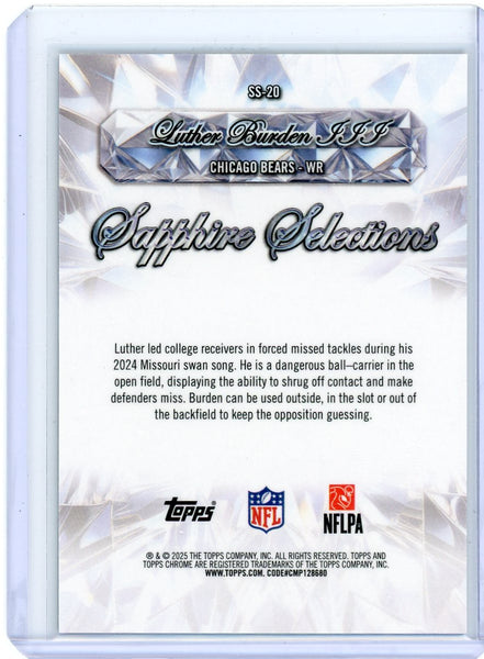 Luther Burden III - 2025 Topps Chrome Sapphire Selections RC
