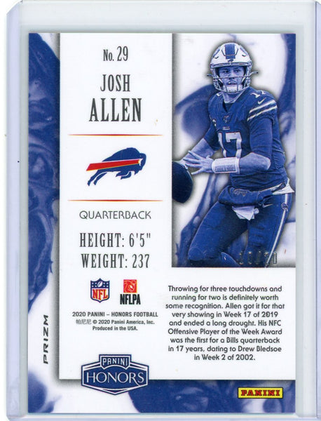 Josh Allen - 2020 Panini Honors Prizm Orange 10/20