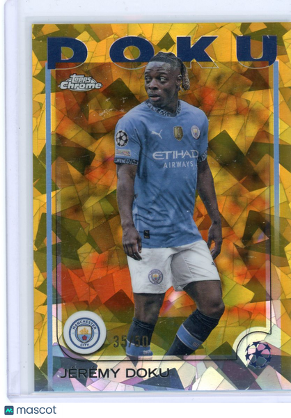 Jérémy Doku - 2025 Topps Chrome UEFA Champions League Gold Saphire 35/50