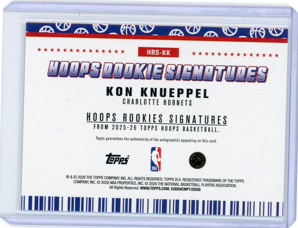 Kon Knueppel - 2026 Topps Hoops Rookie Signatures Auto