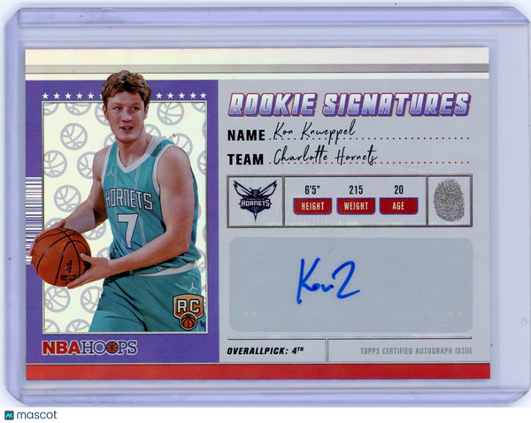 Kon Knueppel - 2026 Topps Hoops Rookie Signatures Auto