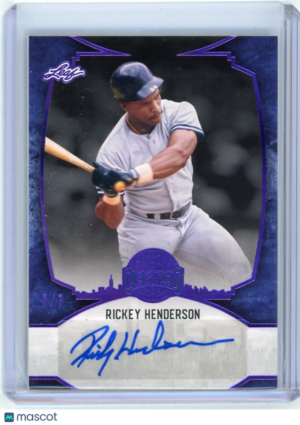 Rickey Henderson - 2024 Leaf Bronx Legacy Purple Auto 3/7
