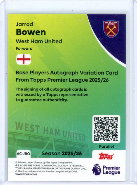 Jarrod Bowen - 2025 Topps Premier League Base Players Autograph Variation 25/75