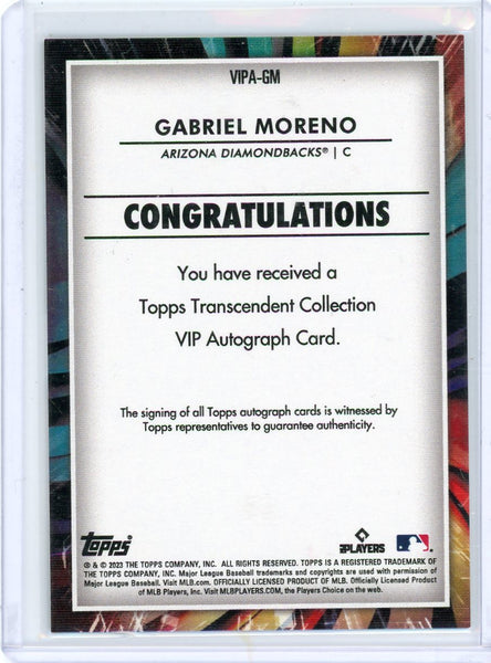Gabriel Moreno - 2023 Topps Transcendent Collection VIP Autographs 11/23 RC