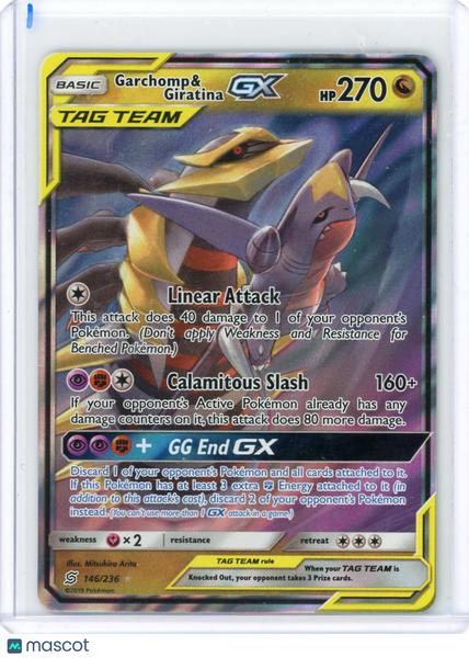 2019 Unified Minds Garchomp & Giratina GX Holo Rare #146/236