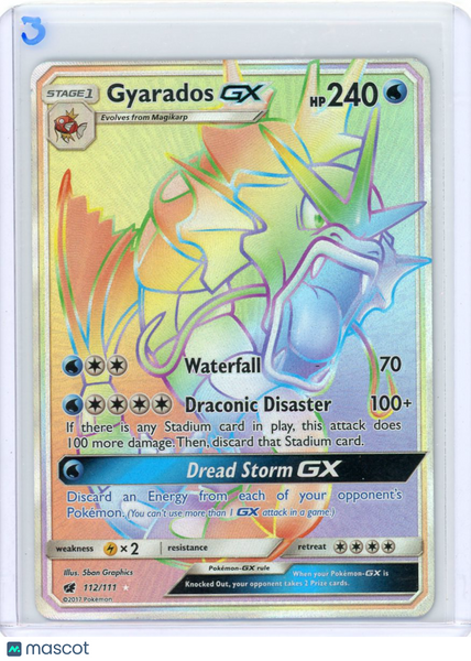 2018 Crimson Invasion Gyarados GX Rainbow Secret Rare LP FA HR #112/111