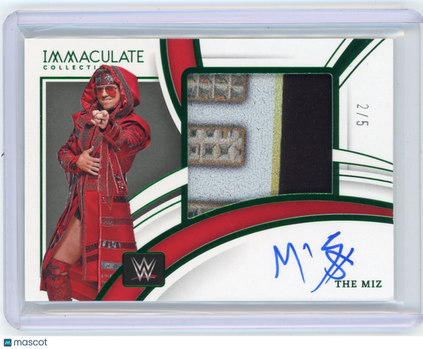 The Miz - 2022 Panini Immaculate Collection WWE Premium Patch Auto Green  2/5