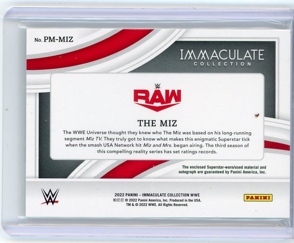 The Miz - 2022 Panini Immaculate Collection WWE Premium Patch Auto Green  2/5
