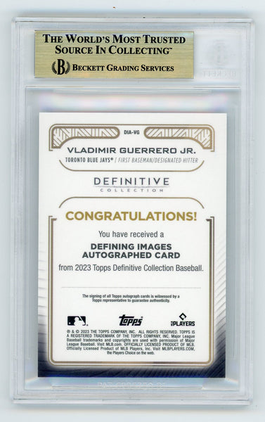 Vladimir Guerrero Jr. - 2023 Topps Definitive MLB Defining Images Auto BGS 9.5