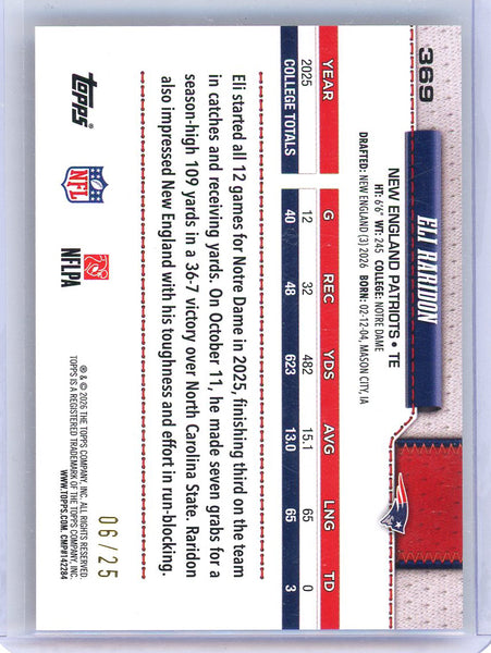 Eli Raridon - 2026 Topps Flagship Orange Rookie /25