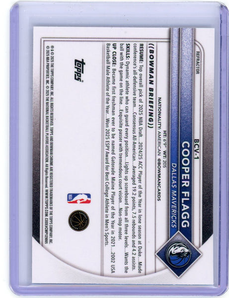 Cooper Flagg - 2025 Bowman Chrome Refractor Rookie /499