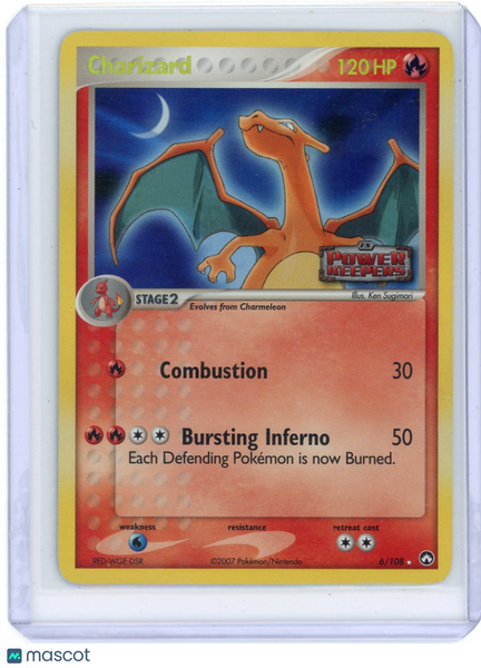 2007 EX Power Keepers Charizard Reverse Holo Stamped Rare #6/108