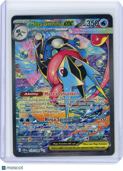 2026 Chaos Rising Mega Greninja EX Holo Secret Rare SAR #116/86