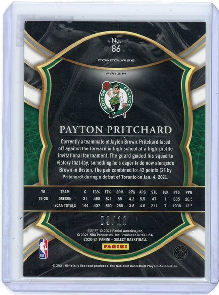 Payton Pritchard - 2020-21  Panini Select Gold Disco Prizm Rookie Concourse 9/10