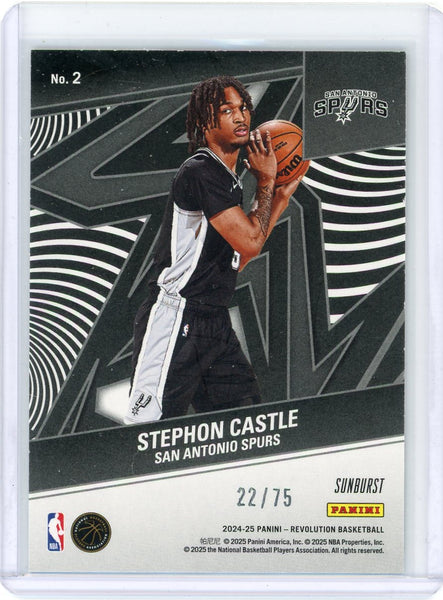 Stephon Castle - 2024-25 Panini Revolution Rookie Revolution Sunburst RC 22/75