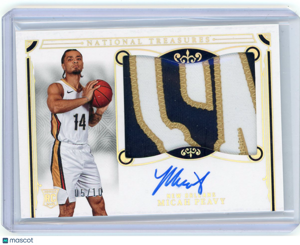 Micah Peavy - 2025-26 Panini National Treasures 05/10 Rookie Patch Auto Gold RPA