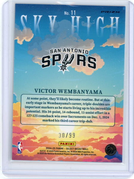 Victor Wembanyama - 2024-25 Panini Select Sky High Red 30/99 #11 Spurs