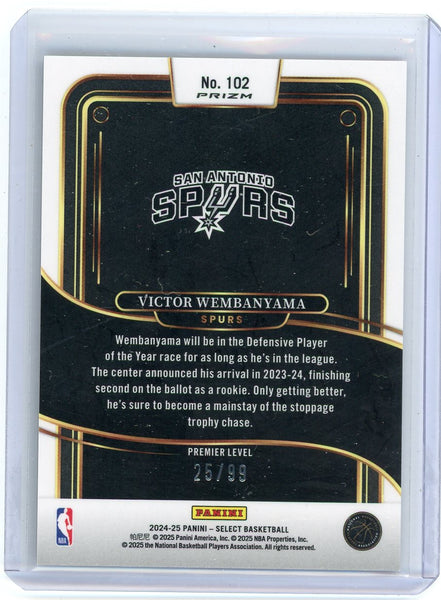 Victor Wembanyama - 2024-25 Panini Select Purple Prizm Premier Level 25/99