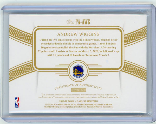 Andrew Wiggins - 2019-20 Panini Flawless Basketball Patch Auto 10/25 PA-AWG