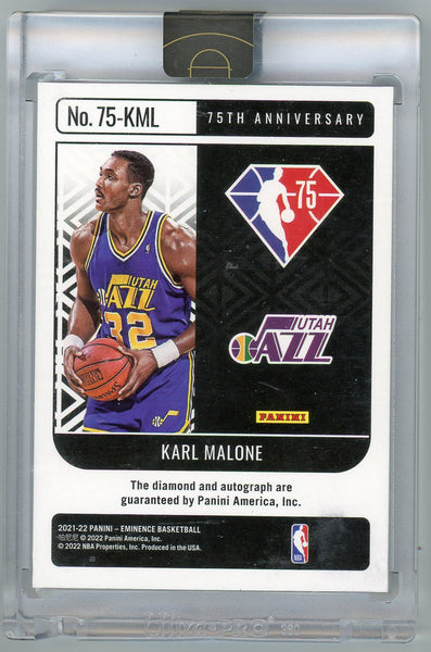 Karl Malone - 2021 Panini Eminence 75th Anniversary Diamond Auto /10