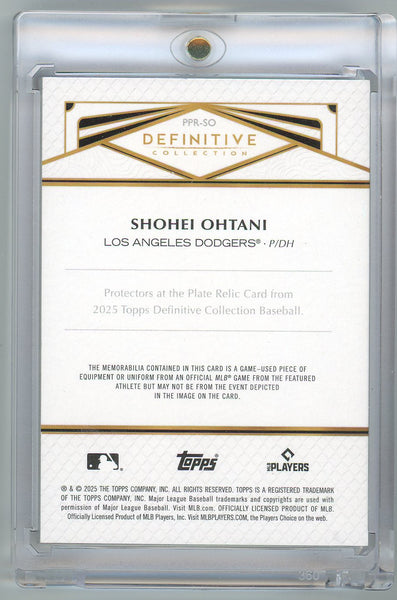 Shohei Ohtani - 2025 Topps Definitive Protectors at the Plate Relic Red /5