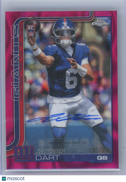 Jaxson Dart - 2025 Topps Chrome Pink Lava Rookie Auto /399