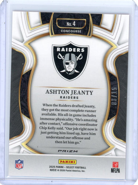 Ashton Jeanty - 2025 Panini Select Pink Glitter Prizm Rookie /15