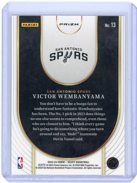Victor Wembanyama - 2023-24 Panini Select Neon Icon Rookie Silver #13