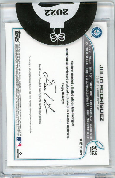 Julio Rodríguez - 2022 Topps Chrome Fanatics Employee Holiday Gold RC 03/20