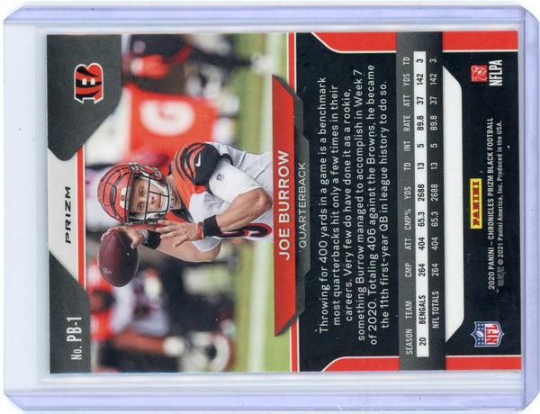 Joe Burrow - 2020 Panini Chronicles Prizm Black Rookie Card PB-1