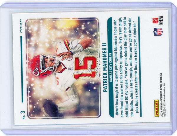 Patrick Mahomes II - 2023 Panini Donruss Optic Mythical Case Hit SP #3