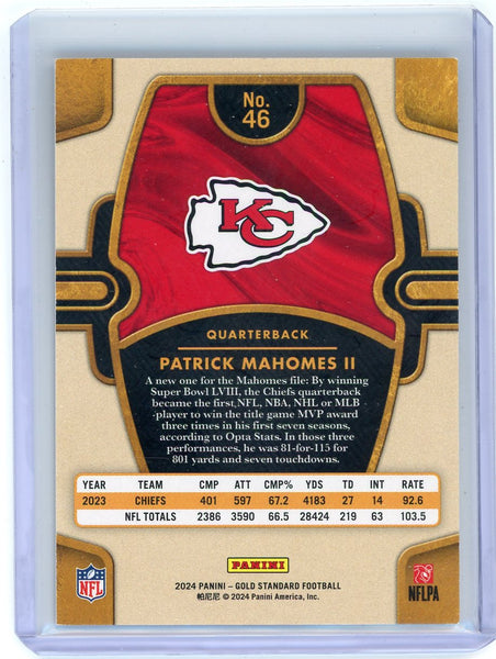 Patrick Mahomes II - 2024 Panini Gold Standard 20/40 Citrine #46