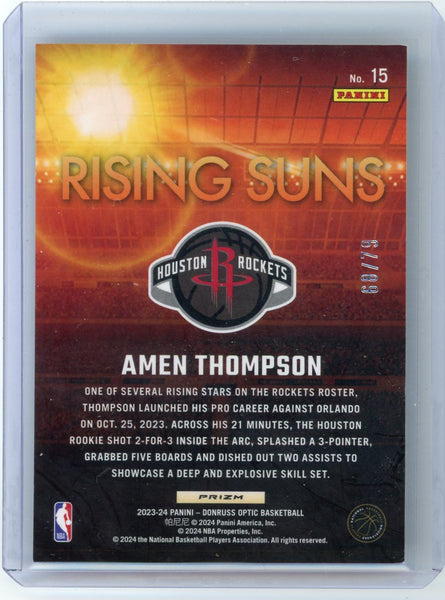 Amen Thompson - 2023-24 Donruss Optic Rising Suns Rookie 68/79 Pink Velocity