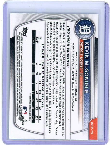 Kevin McGonigle - 2025 Bowman Chrome 1st Aqua X-Fractor /125