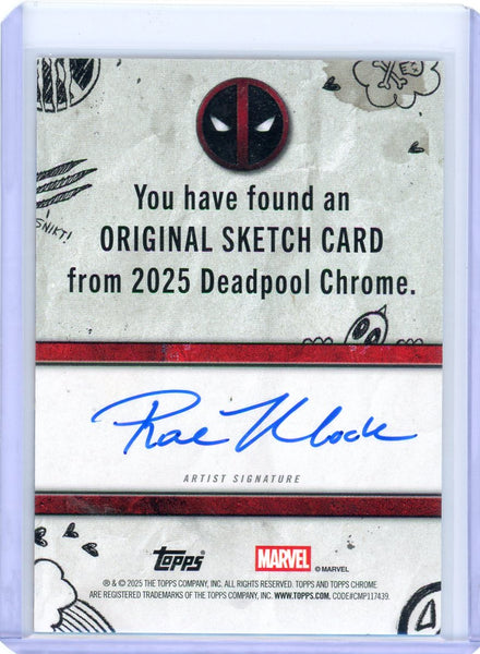 SABRETOOTH - 2025 Deadpool Topps Chrome Art Sketch Card 1/1 Rae Klock