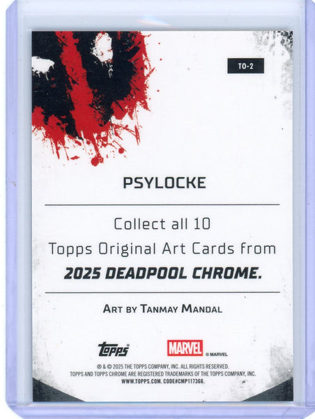 PSYLOCKE - 2025 Topps Chrome Deadpool Blue Yellow Original Art /15